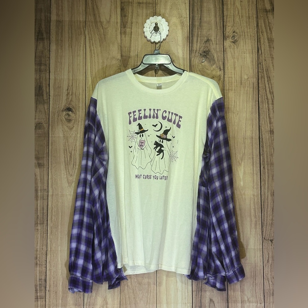 NWT Upcycled Ghosty Flannel Tee Size XL-XXL
